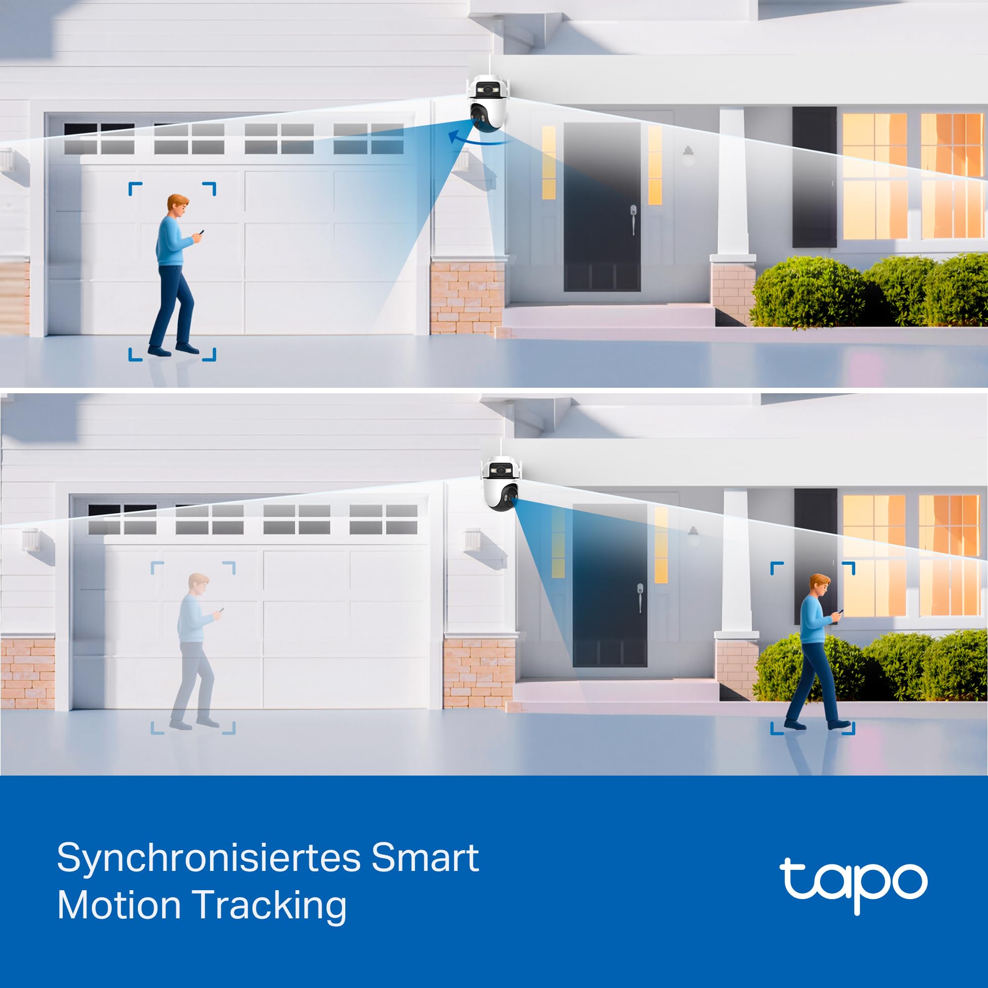 Tapo C545D Outdoor Überwachungskamera | 2K Dual-Objektiv | 165° Weitwinkel & 6mm Teleobjektiv | Smart Tracking | Gratis KI-Erkennung | 2,4GHz WLAN & Ethernet | Lokale MicroSD | IP66 7