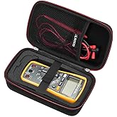 RLSOCO Carrying Case for Fluke 15B+/17B+/117/107/115/116/101/179/106/113/177/114/178/233 Digital Multimeter and more - Red Zip (With DIY Foam)