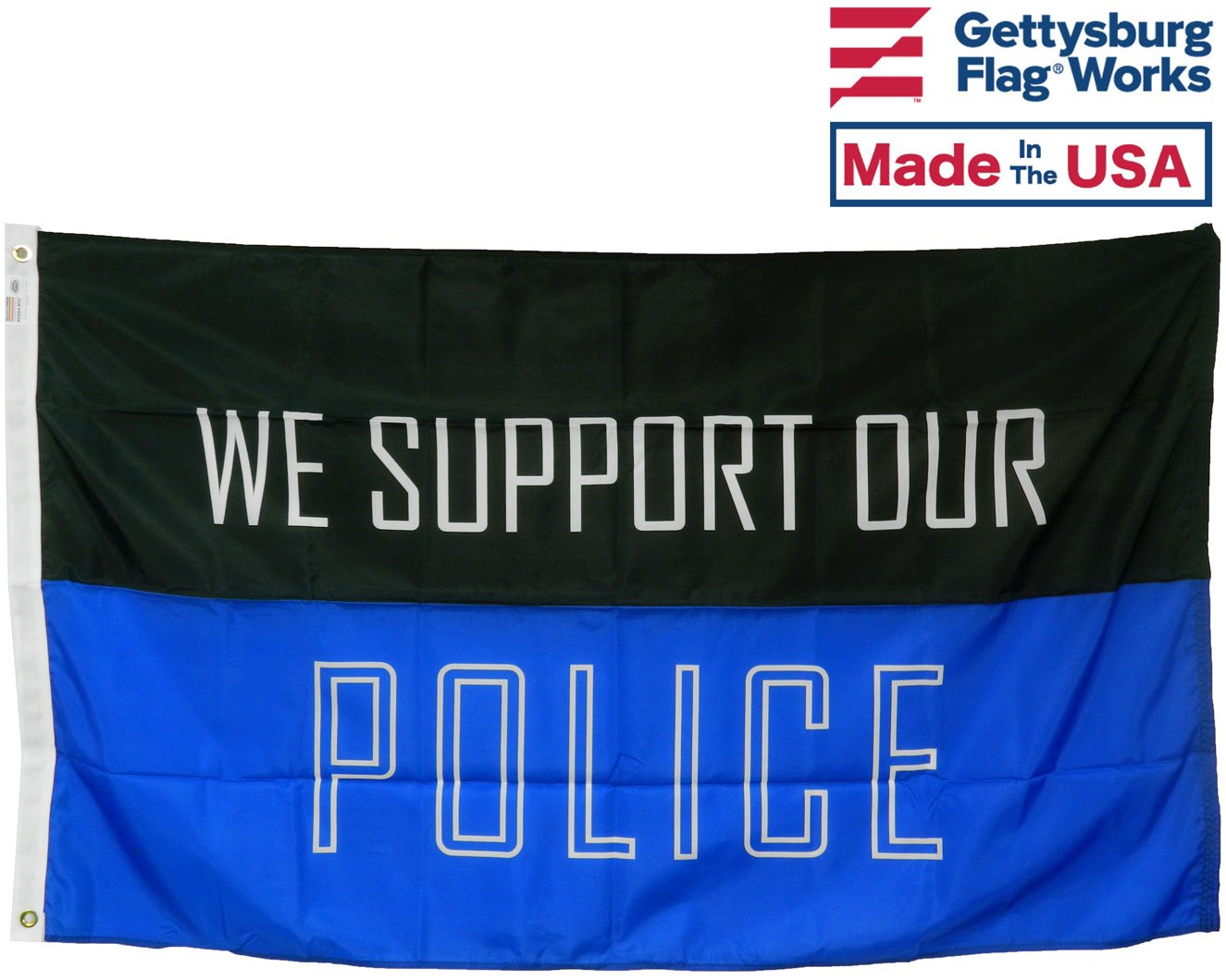 3' x 5' "We Support Our Police Flag", Durable All Weather