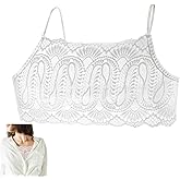 SZMUHLNY Adjustable Modesty Panel Cleavage Cover Women's Lace Bralettes Camisole Tops Undershirt Mock Cami for Low Neckline
