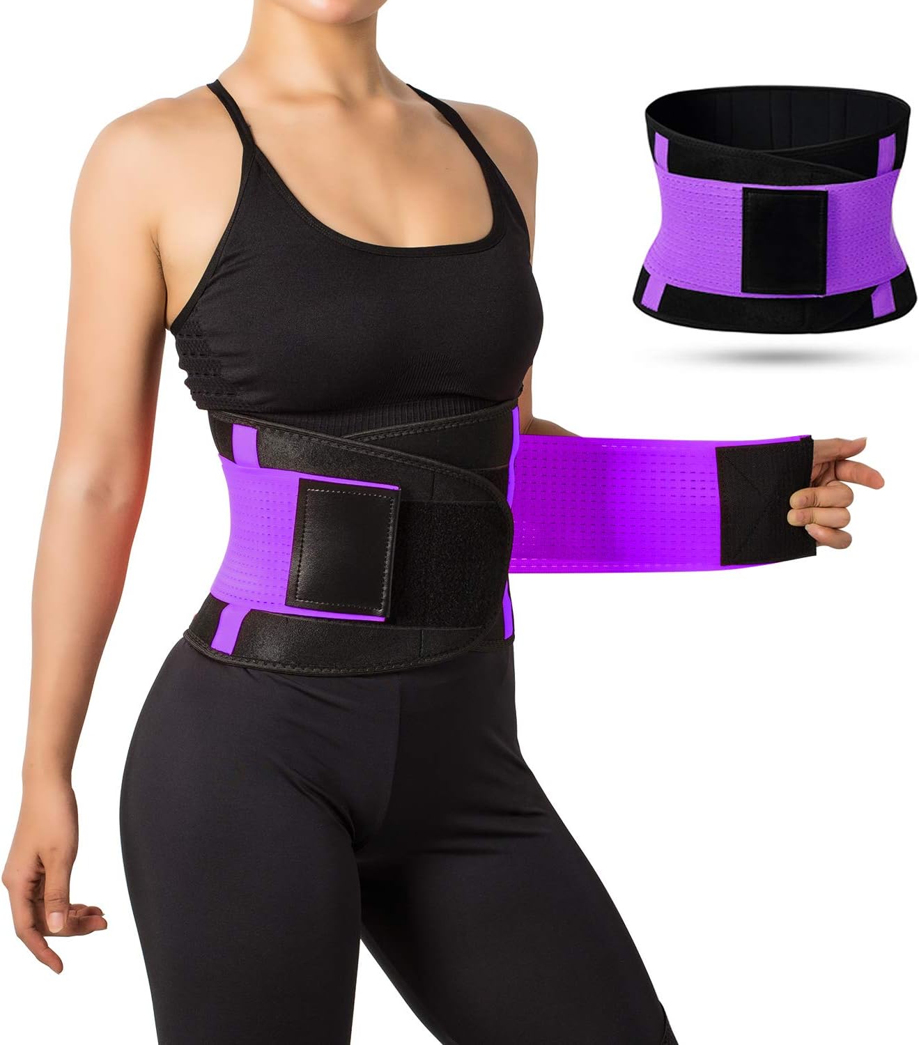 Jueachy Waist Trainer for Women Breathable Waist Trimmer Belly Slimming Band Weight Loss Workout