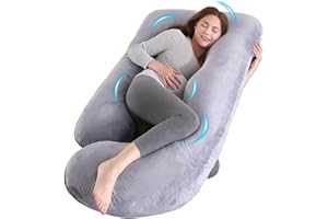 Wodsfay U-Shaped Pregnancy Pillow for Sleeping, Full Body Support for Back, HIPS & Belly - 57 Inch Maternity Pillow with Machine Washable Cover | Maternity Essential