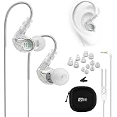 MEE audio M6 Sport Wired Earbuds, Noise Isolating In Ear Headphones, Sweatproof Earphones for Running/Gym/Workouts with Dynamic Enhanced Bass Sound, Memory Wire Earhooks, 3.5mm Jack Plug (Clear)