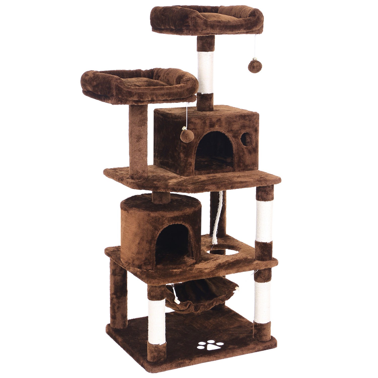 BEWISHOME Cat Tree Condo Furniture Kitten Activity Tower Pet Kitty Play House with Scratching