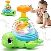 Baby Toys 6-12 Months, Musical Crawling Press to Spin & Glow Turtle Toy for 1 Year Old, Cause and Effect Early Learning for Infant Tummy Time, Christmas 1st Birthday Gifts Boy Girl 7 8 9 10 11 Month