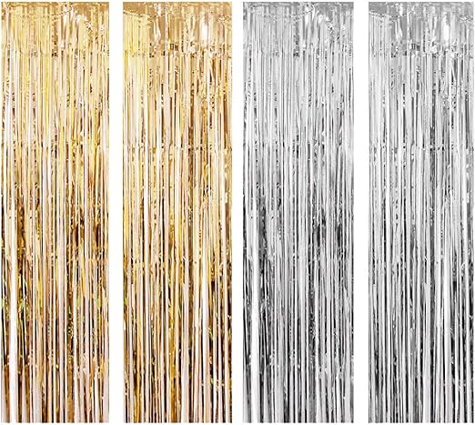 4 piezas cortina de oropel metalicafoil