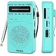 PRUNUS J-166 Portable Radio AM FM, Battery Operated Radio with Tuning Light, Back Clip, Excellent Reception, AM FM Radio Portable, Transistor Radio