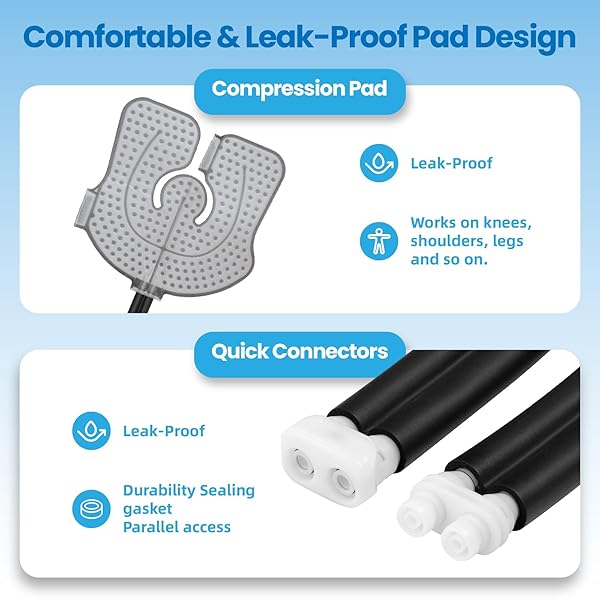 HOMIAID COLD THERAPY MACHINE WITH PROGRAMMABLE TIMER, PORTABLE ICE MACHINE FOR KNEE AFTER SURGERY,KNEE REPLACEMENT,ACL, PAIN RELIEF, FOR SPORTS INJURIES, SPRAINS, REDUCE SWELLING, KNEE PAD