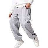RoseSeek Boy's Wide Leg Cargo Pants Baggy Sweatpants Casual Sports Joggers Big Kids Long Trousers with Pockets