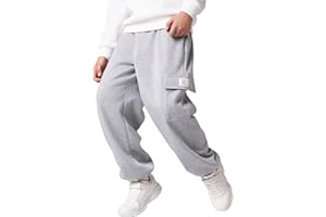 RoseSeek Boy's Wide Leg Cargo Pants Baggy Sweatpants Casual Sports Joggers Big Kids Long Trousers with Pockets