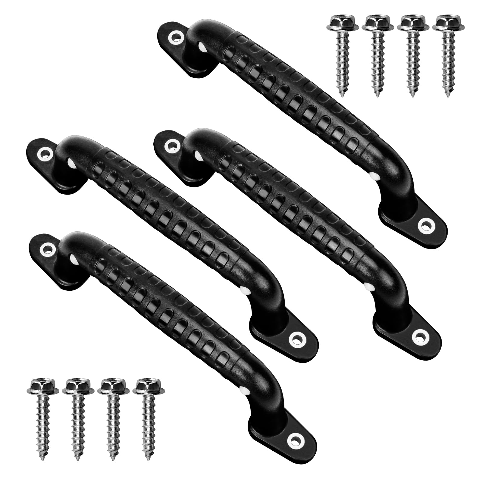 WWFFEN 4 Safety Playground Luminous Handles,Non-Slip Swing Set Kids Playground Safety Handles Indoor Outdoor Toy Set Playhouse Treehouse Climbing Frame Bunk Bed Accessories,Black