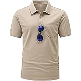 BGOWATU Men's Polo Shirts Short Sleeve Collared Golf Shirts Quick Dry Tennis Shirt Outdoor Sports Causal Shirts