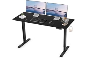 Lynxor 60 x 24 Inches Electric Standing Desk, Adjustable Height Stand Up Desk, Home Standing Workstation Computer Office Desk with 4 Memory Preset Controller, Black