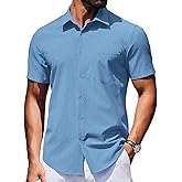 COOFANDY Mens Wrinkle Free Shirts 2026 Short Sleeve Casual Button Down Summer Dress Shirts