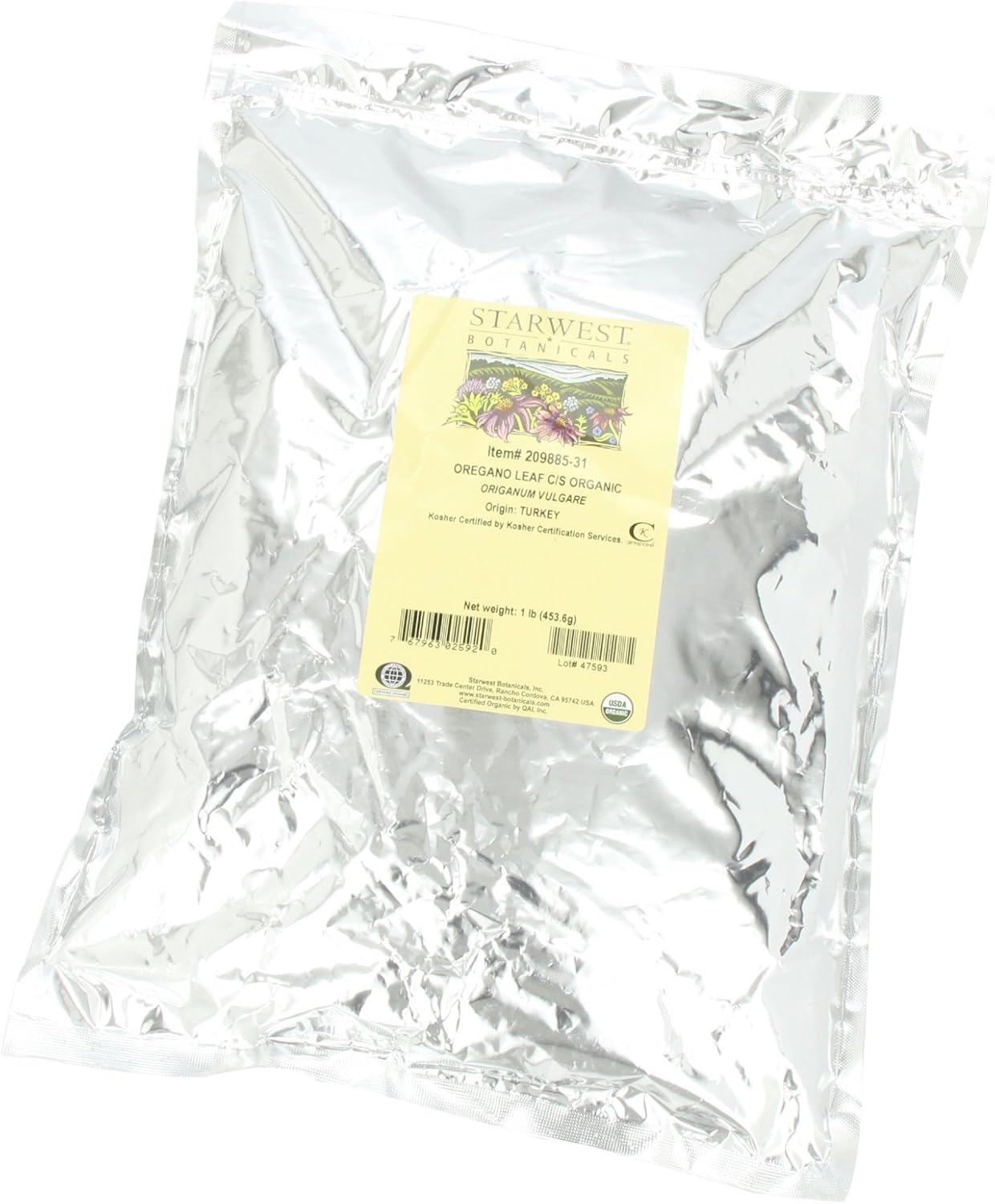 Starwest Botanicals Organic Oregano Leaf Cut, 1-pound Bag: Health & Personal Care