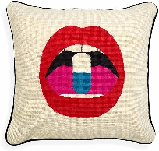 Amazon Com Jonathan Adler Throw Pillow Lips Full Dose Home