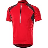 BERGRISAR Men's Half Zipper Cycling Jersey Short Sleeves Bike Bicycle Shirts with Zipper Pocket Quick-Dry Breathable BG060
