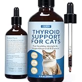 Thyroid Support for Cats, Cat Weight Gainer, Feline Metabolic Health Supplement, with Bugleweed, Lemon Balm &amp; Motherwort - 2 oz Liquid Formula
