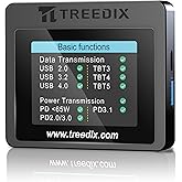 Treedix USB Cable Tester 2.4" Screen for eMarker PD3.0/3.1 Resistor | USB Tester USB C Cable Tester Compatible with Lightning, Type-C, Micro-B 2.0/3.0, and Mini-B Cables, TBT 3/4/5