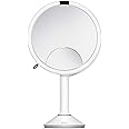 simplehuman ST3038 20cm Sensor Mirror Trio with Touch-Control Brightness, White Stainless Steel