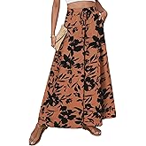SimpleFun Women's Palazzo Pants Boho Floral Wide Leg Trousers Summer Beach High Waisted Flowy Pants with Pockets