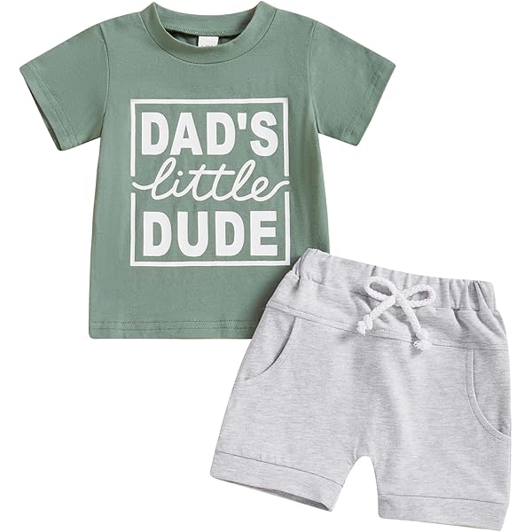 Set 2 Pezzi Bambino XIXIMAON - Maglietta E Shorts Estate Blu, 95% Cotone