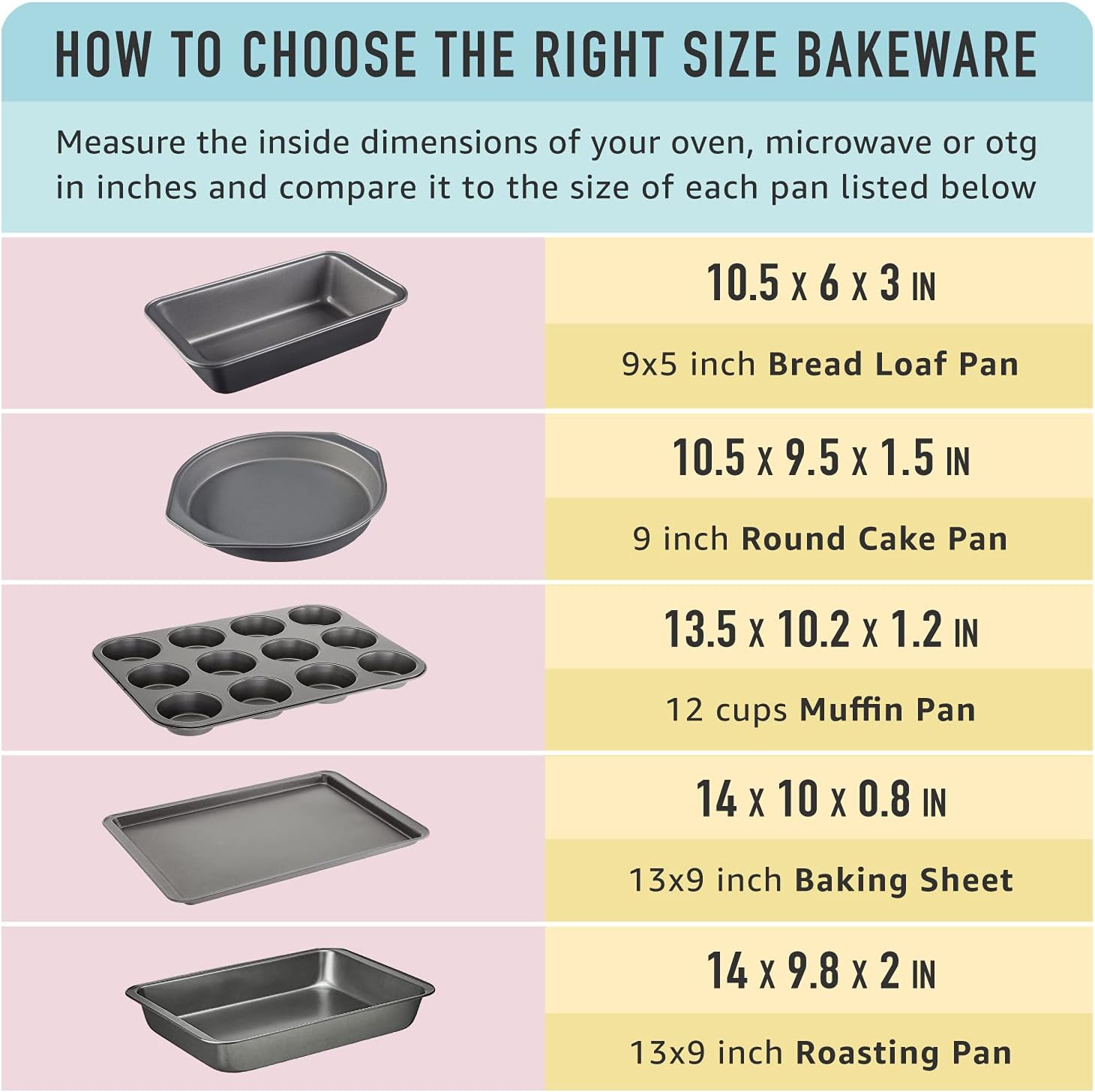  Basics 6-Piece Nonstick Oven Bakeware Baking Set: Kitchen & Dining