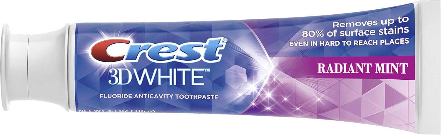 Crest 3D White, Whitening Toothpaste, Radiant Mint, 3.3 Ounce, Pack of 3, 348 g (Pack of 1) - Image 4