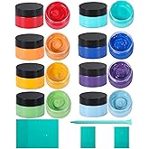 8PCS Chalk Paste Kit with 3 Chalk Paste Squeegees, 8 Colors Screen Printing Ink for Stencils, Reusable Self-Adhesive Silk Screen Stencil Paint Starter Kit for Craft DIY, Home Decor & Chalkboard