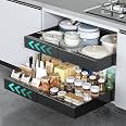 Expandable Pull-Out Cabinet Organizer – 13-20.8" Width, 21" Deep, 3-Slide Rails, Nano Adhesive - View #11