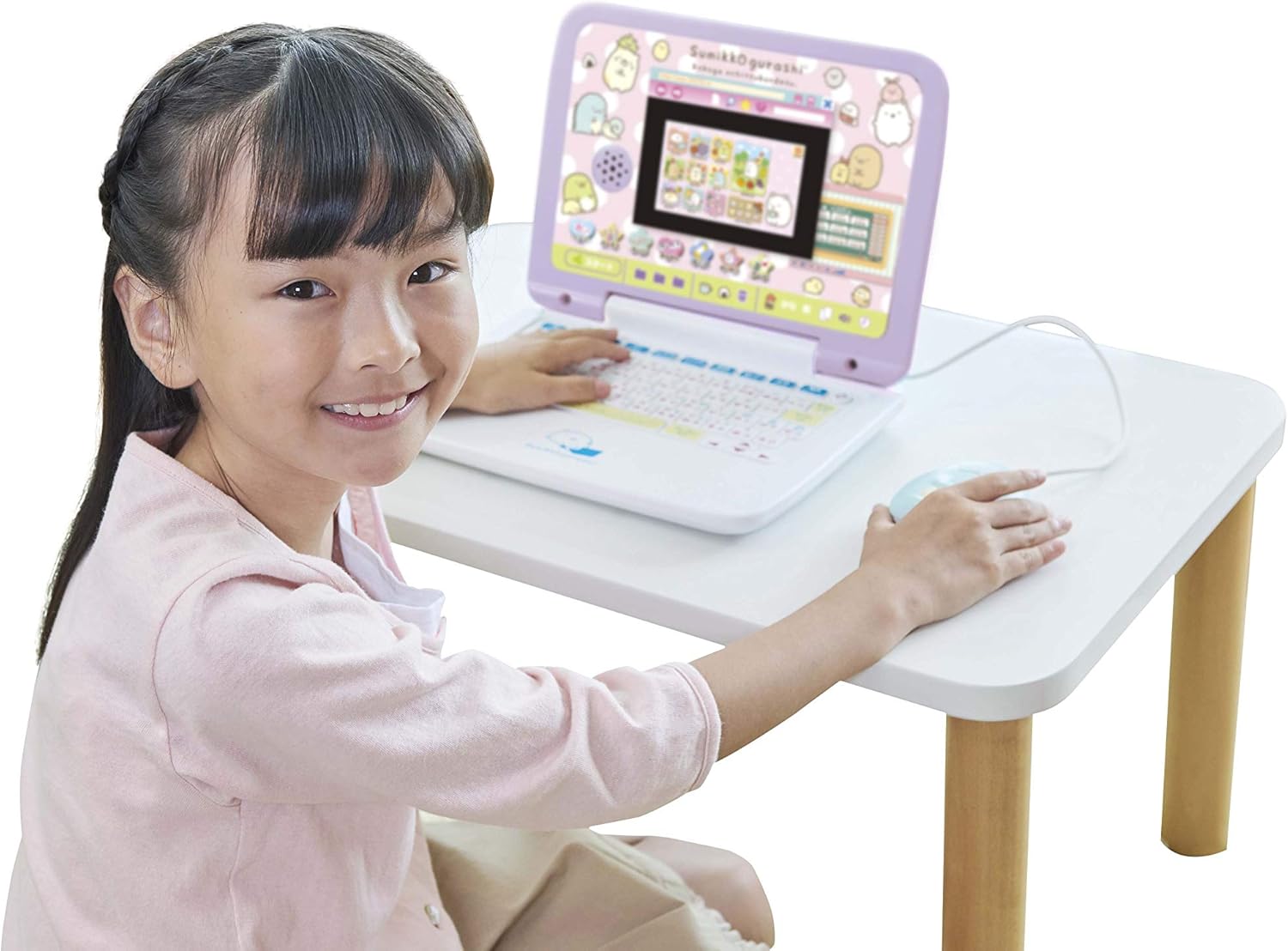 Amazon メーカー特典あり マウスできせかえ すみっコぐらしパソコン プラス おかたづけバック付き 子ども用パソコン タブレット おもちゃ