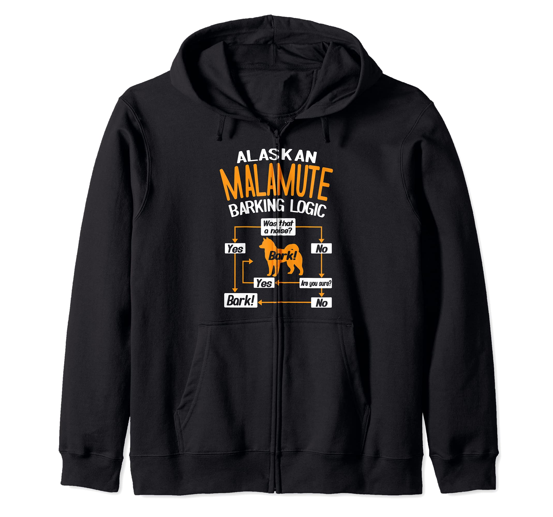 Alaskan Malamute Barking Logic Dog Lover Zip Hoodie