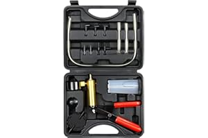 JoyFans 2 in 1 Hand Vacuum Pump Brake Bleeder Kit, One-Man Brake Clutch Fluid Power Steering Fluid Bleeding System Tester Tool for Automotive Motorcycle Car & Kitchen Food Canning Use (Black)