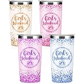 4 Pcs Girls Weekend Gifts for Women Bestie 20 oz Insulated Tumbler with Lid, Girls Trip Gifts Favors Stainless Steel Travel Tumbler Cups, Trip Vacation Bachelorette Party Camping Gift