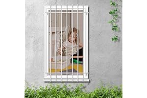 WEWORTH Spear Point Heavy Duty Window Bar,Window Security Bars Guards for Prevent Burglary,Safety for Home and Pet(30×54,White,Choose The Installation Accessories You Need Separately)