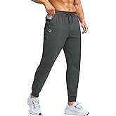 G Gradual Men's Fleece Lined Athletic Pants with Zipper Pocket Winter Warm Joggers Water Resistant Running Sweatpants for Men