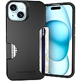 Scooch for iPhone 15/14/13 Case with Card Holder, Moneymate Wallet Case with Hidden Card Slot and Protection for 4 Cards, 10-Foot Drop Protection, Black