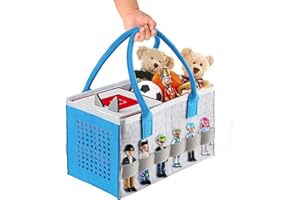 ThxYour Carry Bag for Toniebox Audio Player Starter Set, Storage Bag for Tonies Figurine, Folding Bag for Kids Toniebox Accessories Travel Carrying Bag (Blue)
