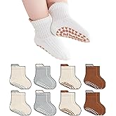 BISOUSOX Baby Girl Socks 0-6 6-12 Months, Toddler Christmas Non Slip Grippy Socks with Grips Newborn Infant 1-3T 4T 5T