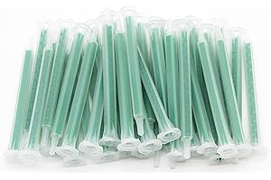 INFINITEADHERE 40 Pcs 24-Element Square Static Mixing Nozzle Tip, Mixing Epoxy Adhesive Applicator Nozzle,Mixer Plastic Resin Mixing Tip for AB Gun 50ml/1.7oz(1:1/1:2Ratio)