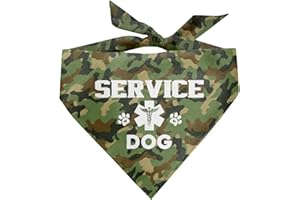 ZPPRJF Service Dog Dog Bandana, Dog Bandana, Camouflage Pet Dog Scarf Accessories, Pet Dog Triangle Scarf, Funny Cute Dog Bandana, Dog Bandana for Small Medium Large Dogs, Gift for Dog Lover (C38)