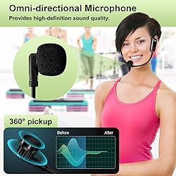 XIAOKOA Wireless Microphone Headset,UHF Dual
