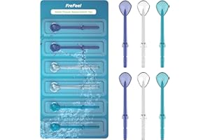FREFEEL Replacement Heads for Waterpik, Replacement Picks for Water Pik Water Flosser (6 Tongue Cleaner Tips)