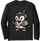Linux Ninja Penguin Programming Nerd Warrior Long Sleeve T-Shirt