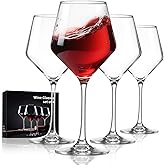FrutPunch Hand-Blown Crystal Wine Glasses Set of 4, 16OZ, Long Stem Glasses for Red and White Wine, Christmas and Wedding Gifts (4)