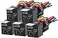 5 Pack - EPAuto 30/40 AMP Relay Harness Spdt 12V Bosch Style