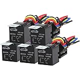 5 Pack - EPAuto 30/40 AMP Relay Harness Spdt 12V Bosch Style