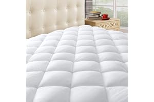 Taupiri King Quilted Mattress Pad Cover with Deep Pocket (8"-21"), Cooling Soft Pillowtop Mattress Cover, Down Alternative Mattress Protector Topper, White