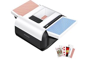 KPAW Card Shuffler 2 Deck, Rechargeable Automatic Card Shuffler with Dual Modes, Low Noise Portable Shuffler-Compatible with Poker, UNO, Bridge, Texas, Phase 10, Card Games for Family