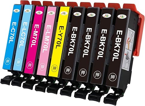 Amazon Eby Epson エプソン Ic6cl70l インクカートリッジ Ic70l 70 70l Icbk70l インク 6色セット 3本黑 9本 互換インク 残量表示付き 大容量タイプ 1年保証 対応機種 Ep 306 Ep 706a Ep 755a Ep 755aw Ep 776a Ep 905a Ep 905f Ep 906f Ep 976a3 Ep 805a Ep 805aw Ep